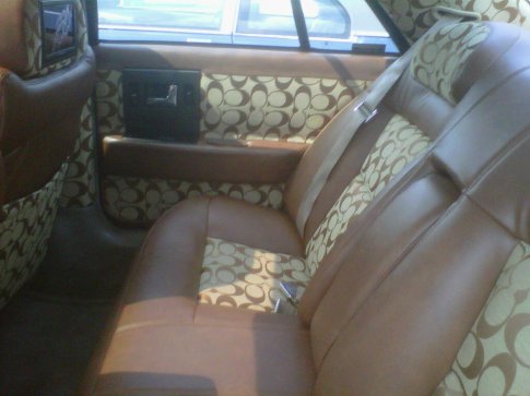 Gucci-Vinyl-14(navy blue on grey) for car interiors from www.fabric4home.biz